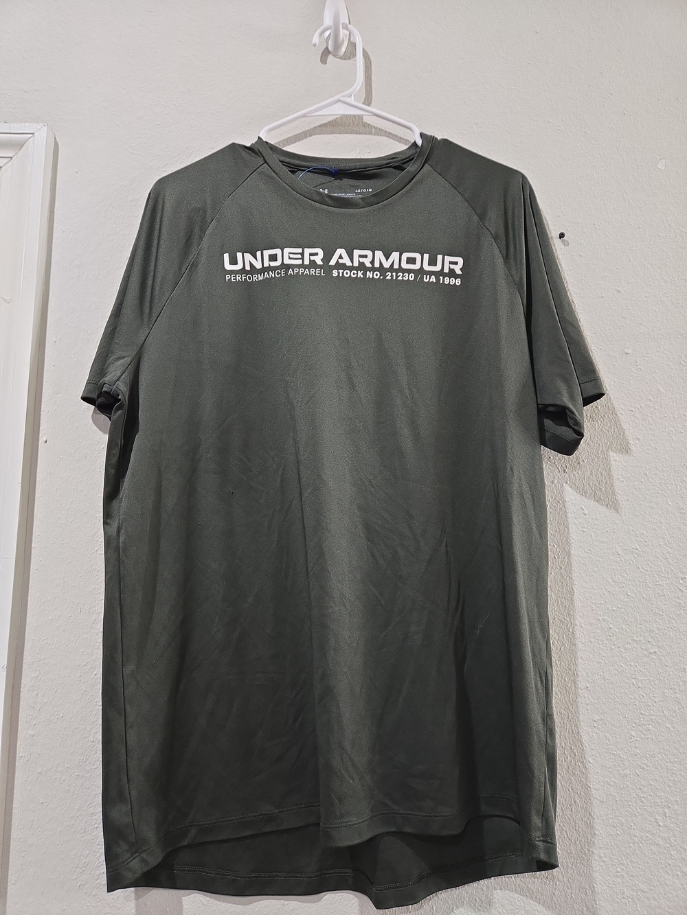 LG Men’s Short-Sleeve Performance Tee — Olive Green with White Logo